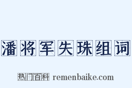 潘将军失珠组词是什么意思的图片